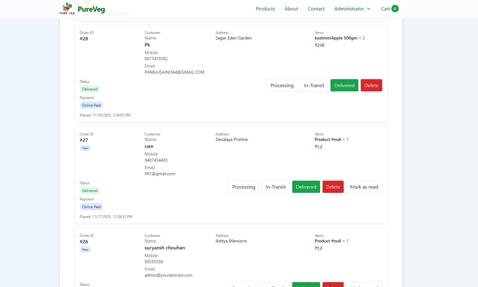 PureVeg – Custom Vegetable Delivery Software - Image 7